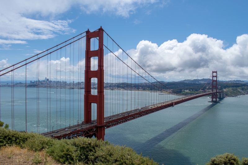 Golden Gate Bridge vom Aussichtspunkt "Battery Spencer" (Nordseite)